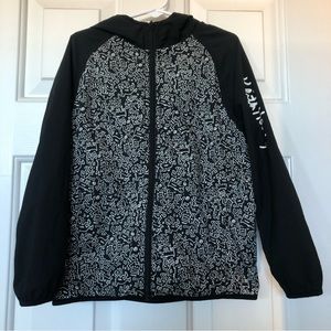 Black and White H&M Lightweight Hooded Jacket
